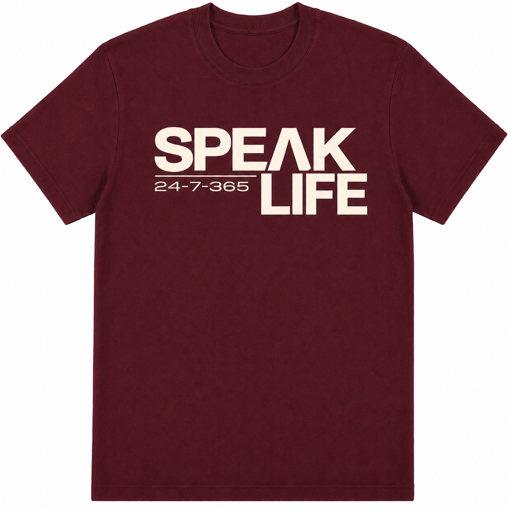 Speak Life Tee - Burgundy